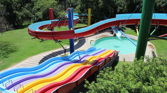Let your inner child get excited at this cosy property with its own water park.