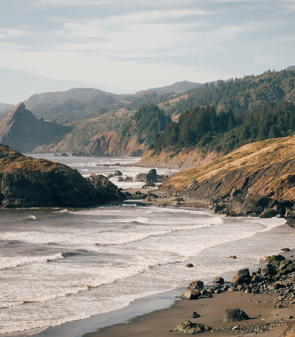 Enjoy biking the Oregon coastline along the scenic roads