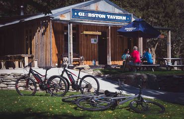 Cyclists at Gibbston Tavern